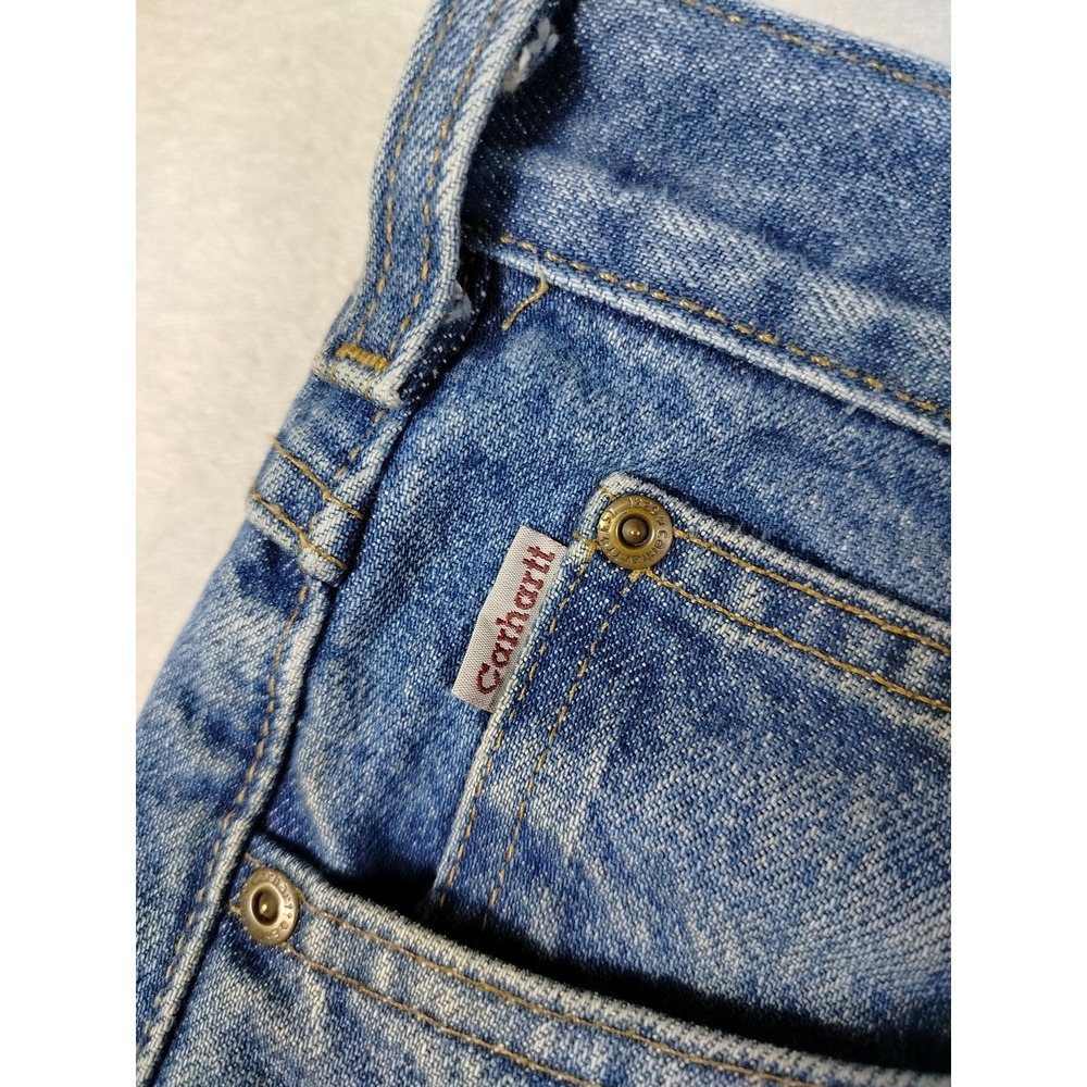 Carhartt Jeans Mens 40x32 Blue Traditional Fit Straight Denim Workwear‎ B180 DST - Picture 4 of 13